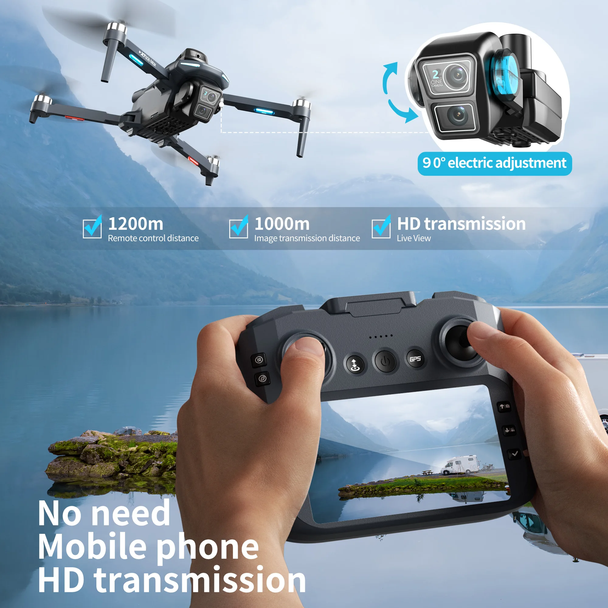 Drone Profissional Lenovo XT60 - Drone Gps Mount avaliação e preço
